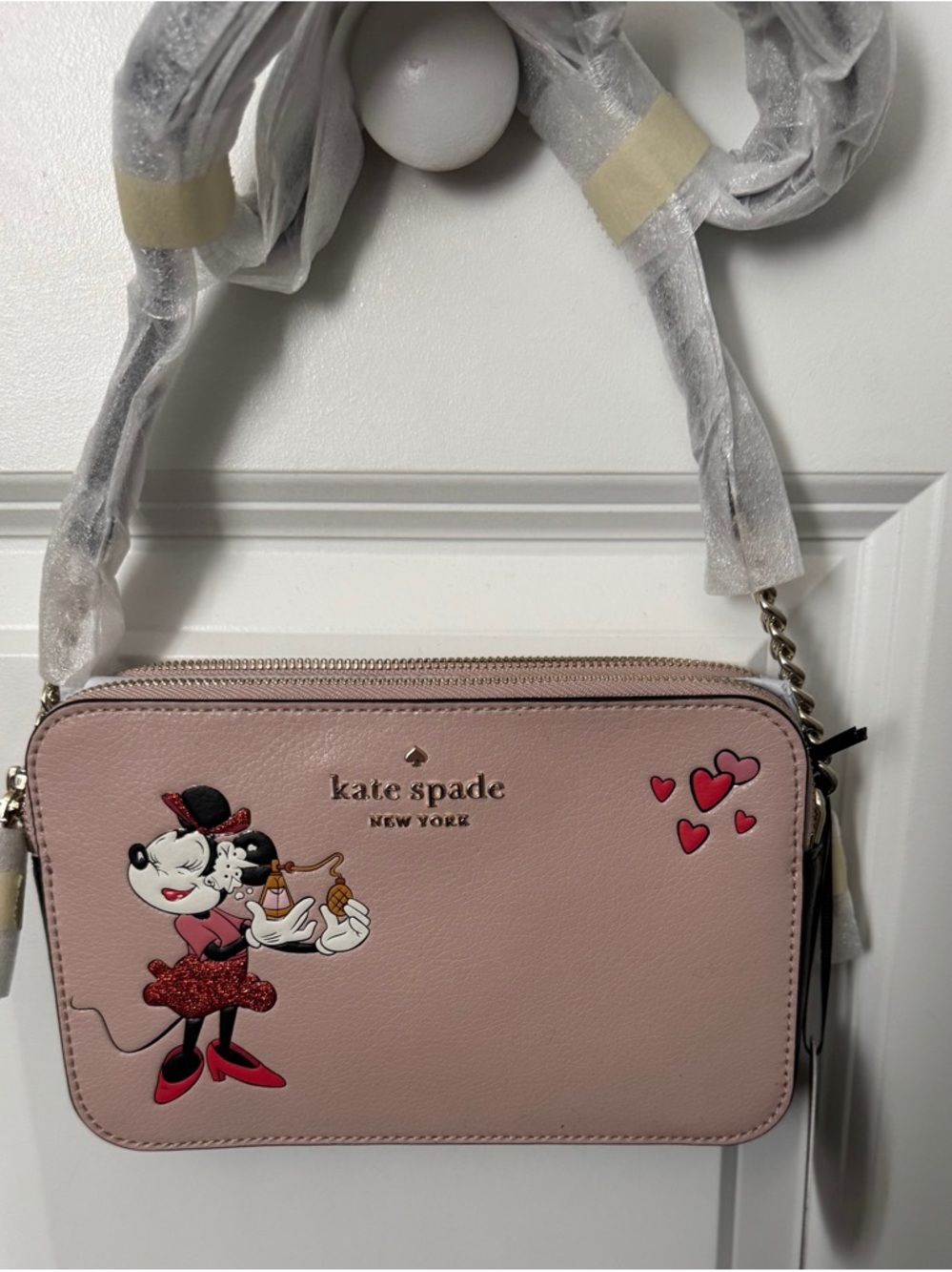 kate spade Pink Minnie Mouse Leather Crossbody Bag